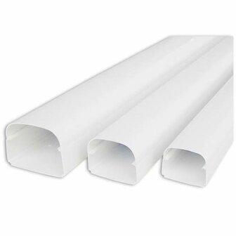 Tecnosystemi Optima leidinggoot T100 lengte van 2 meter (102 x 66 mm) te bestellen per volle doos van 8 lengtes Zuiverwit RAL90